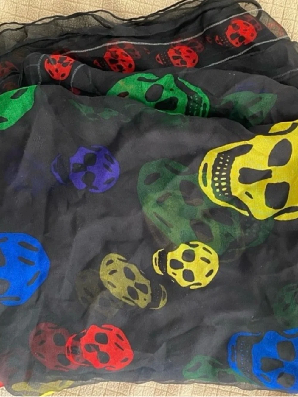 Alexander McQueen silk scarf.